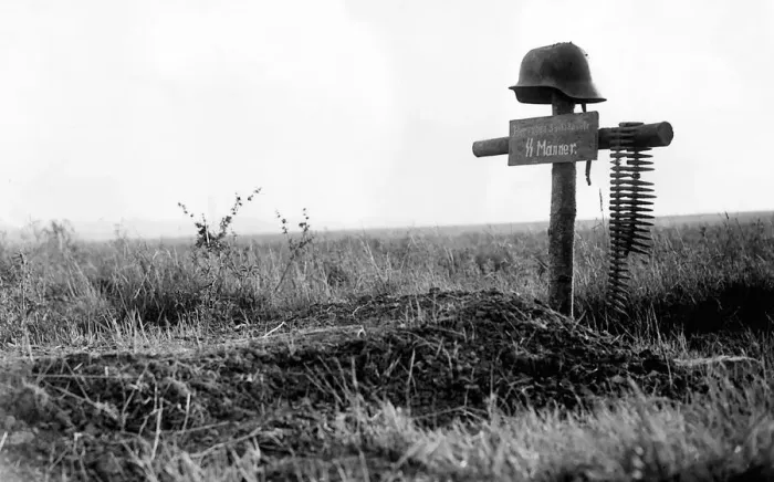 Framed Print : World War 2 The grave of a German soldier Normandy 1944 Waffen SS