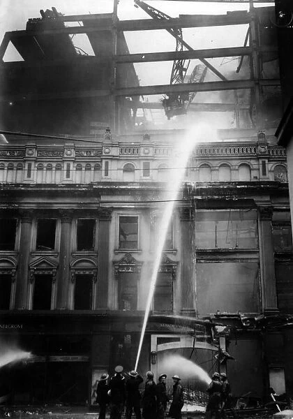 World War Two Air Raids, Birmingham, 25th October 1940. Firemen at Work