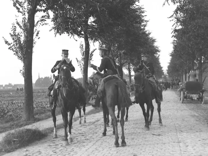 Framed Print : World War One Belgian cavalry soldiers during the Battle of Audegem in Belgium Framed Print : World War One Belgian cavalry soldiers during the Battle of Audegem in Belgium