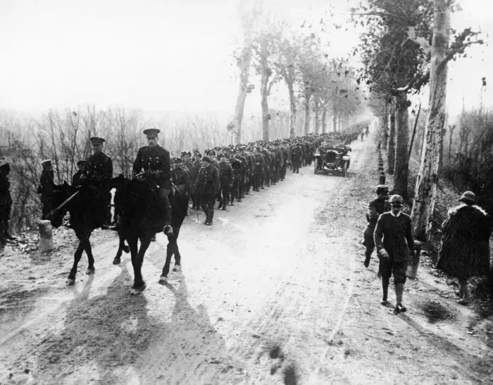 Framed Print : World War One - British troops in Italy near Piave in 1917