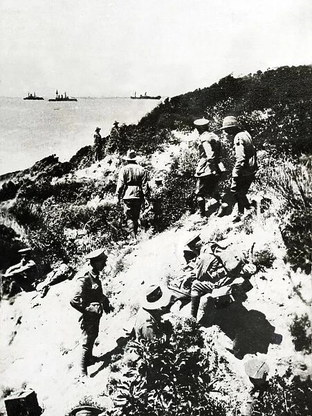 World War One Gallipoli. Australian troops tend to the wounded on the Gallipoli