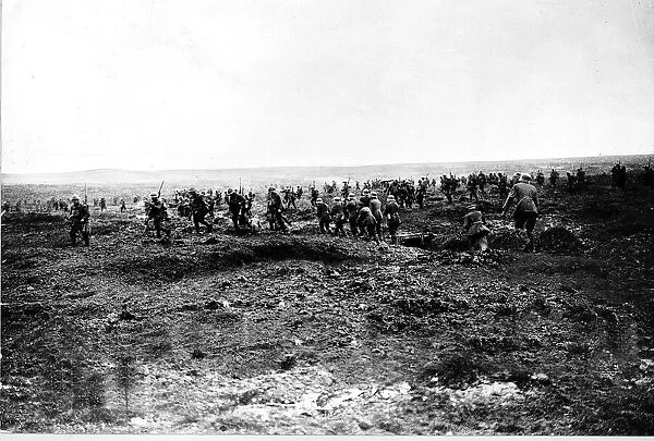 World War One - German troops leaving trenches July 1916