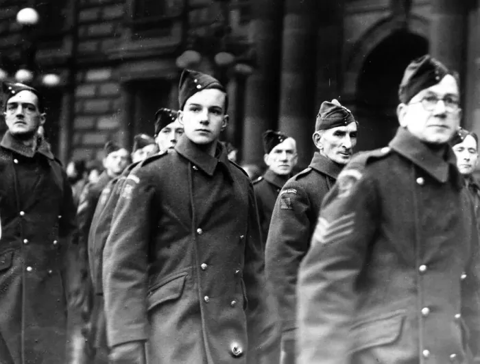 Framed Print : World War Two - Home Guard stand down parade in Glasgow December 1944
