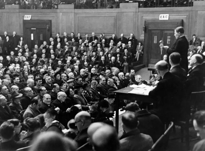 Framed Print : World War II: The Archbishop of Canterbury seen here addressing a conference on V. D Framed Print : World War II: The Archbishop of Canterbury seen here addressing a conference on V. D