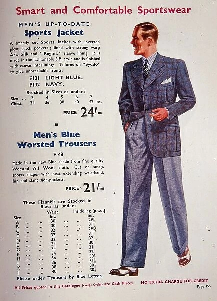 World War II Fashion 1939 mens sports jacket