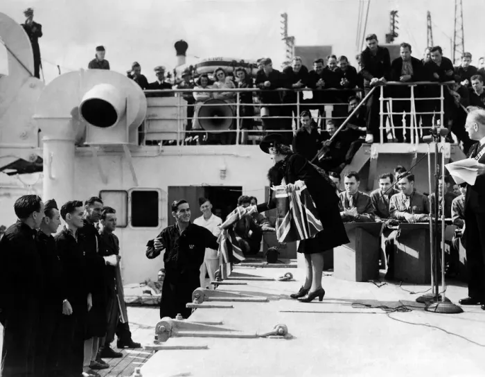 Framed Print : World War II: Hospital Ships. The mayor of Southampton (Mrs Dyas Framed Print : World War II: Hospital Ships. The mayor of Southampton (Mrs Dyas