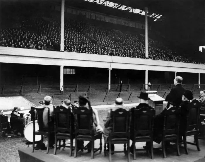 Framed Print : World War II Religion. The Archbishop of Canterbury to-night addressed a meeting at West