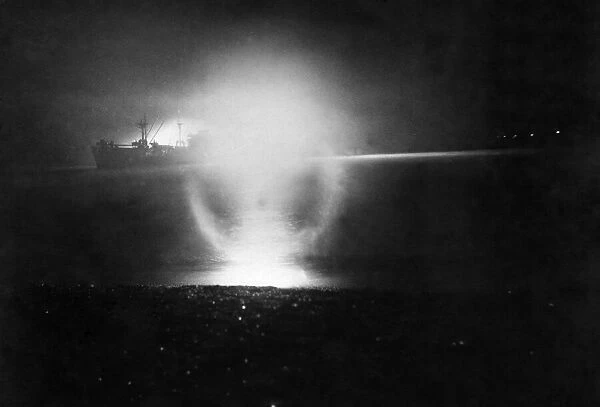 World War II: Shipping. S. S. James Harrold, the 8, 000-ton American Liberty Ship ablaze