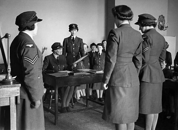 World War II Women: Members of the WaF are paraded on the orderly room. May 1941 P010216