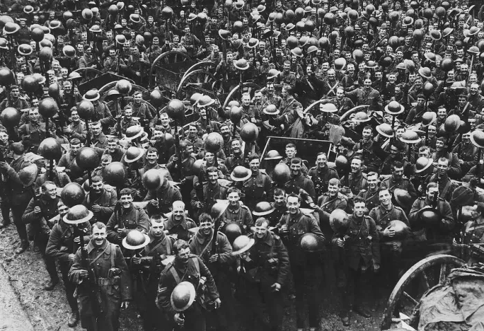 Framed Print : World War One - Loyal North Lancashires parading May 1916 Framed Print : World War One - Loyal North Lancashires parading May 1916