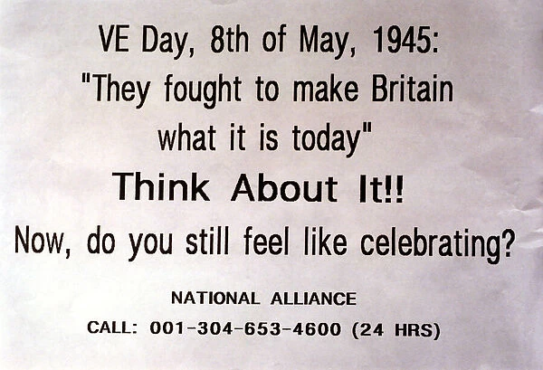 World War Two - Second World War - 50th Anniversary VE Day Celebrations - A leaflet put