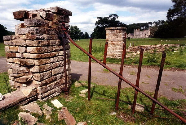 World War Two - Second World War - The gates of the Haltwhistle prisoner of war camp with