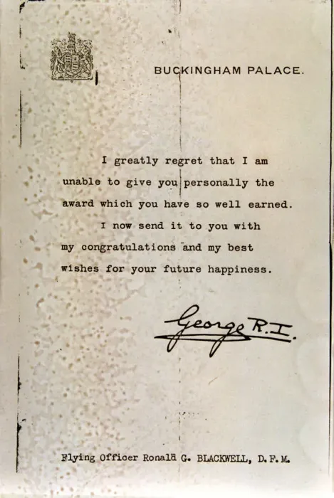 Framed Print : World War Two - Second World War - A letter to RAF Sergeant R G Blackwell, No Framed Print : World War Two - Second World War - A letter to RAF Sergeant R G Blackwell, No