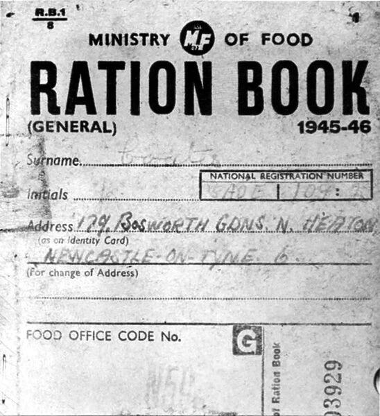 World War Two - Second World War - Ministry of Food Ration Book 1945-46