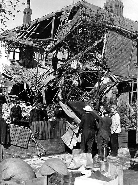 World War Two - Second World War - The ruins after a German air raid on a North East