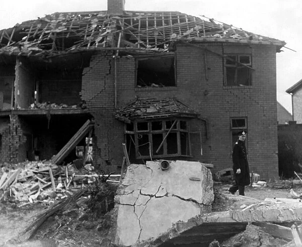 World War Two - Second World War - The ruins after a German air raid on a North East of