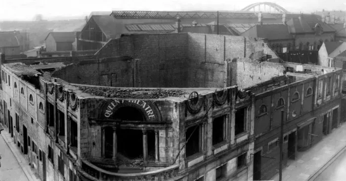 Framed Print : World War Two - Second World War - The ruins after a German air raid on a North East of