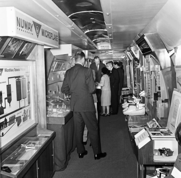 The worlds first flying trade fair was on show at London Airport this week housed