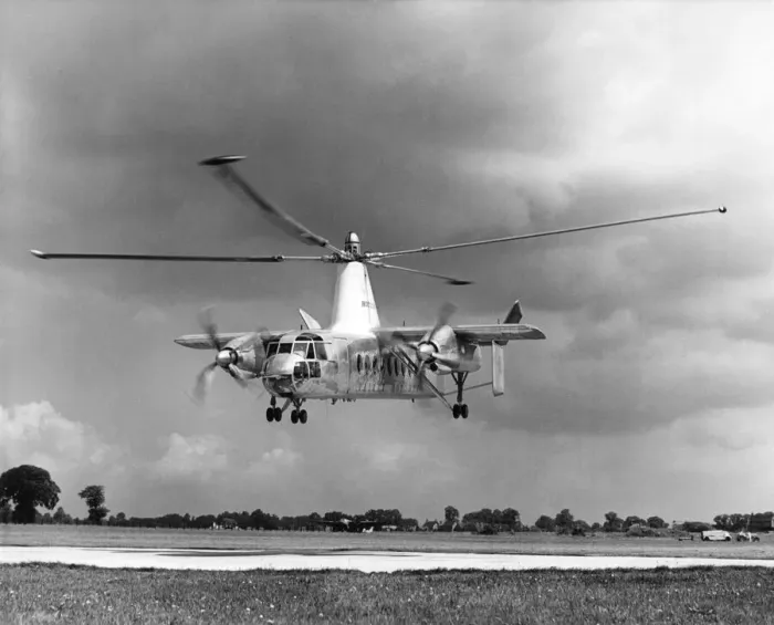 Framed Print : The worlds first vertical take-off airliner, the British Fairey Rotodyne