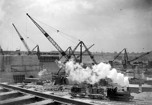 At wotk on the new graving dock at Southampton May 1932 Alf 236