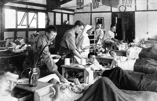 Some of the wounded from the first day of the Somme offensive seen here in hospital back