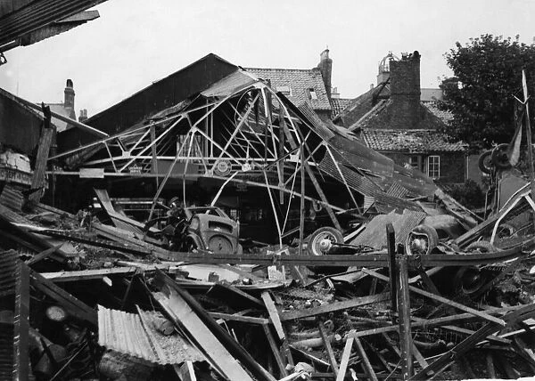 The wreckage of the Britannia Garage, Bridlington 20th August 1940