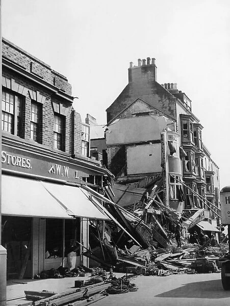 The wreckage of F W Woolworth Prince Street, Bridlington after a direct hit during a raid