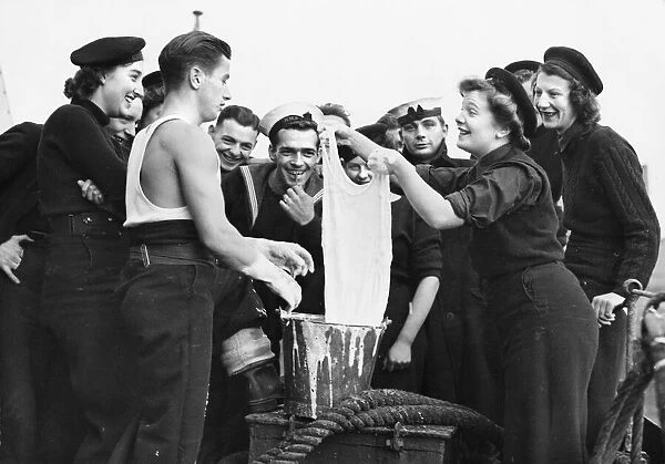 Wren boat crews. 20th November 1944, Plymouth. Wrens ratings have manned most of the duty