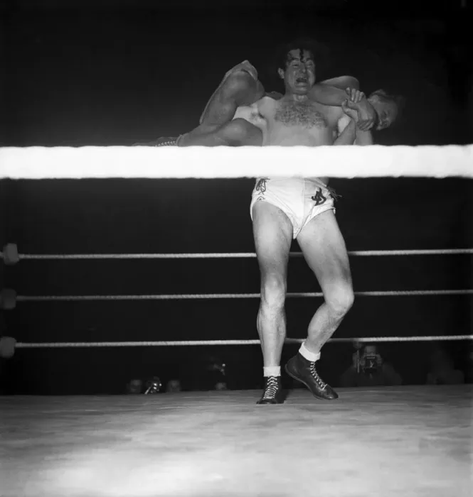 Framed Print : Wrestling at Harringay Jack Doyle in the first bout of his new career