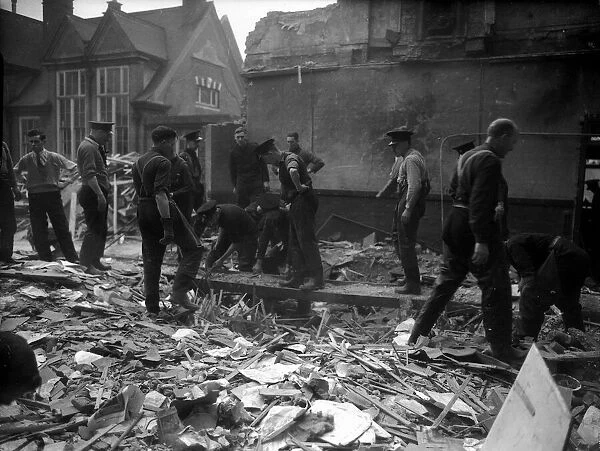 WW2 Air Raid Damage 1943 Bombed fire station at Kentish Town in London