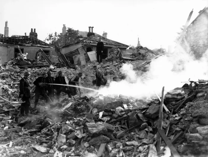 Framed Print : WW2 Air Raid Damage August 1943 Bomb damage on the South coast Framed Print : WW2 Air Raid Damage August 1943 Bomb damage on the South coast