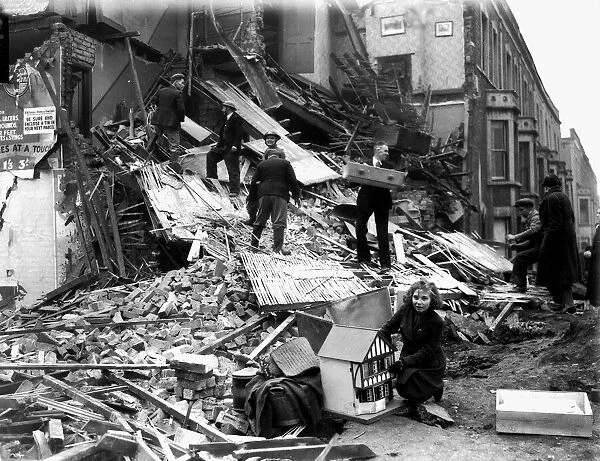 WW2 Air Raid Damage Bomb Damage at Bristol Circa January 1941
