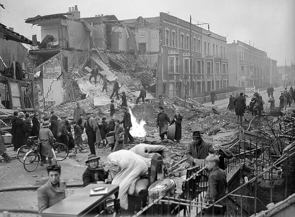 WW2 Air Raid Damage Bomb damage at Bristol Circa January 1941
