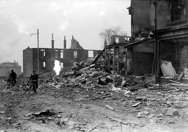 WW2 Air Raid Damage Bomb damage at Glasgow Clydeside
