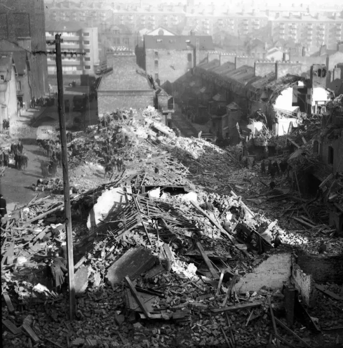 Framed Print : WW2 Air Raid Damage Bomb damage at Merseyside Framed Print : WW2 Air Raid Damage Bomb damage at Merseyside