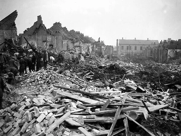 WW2 Air Raid Damage Bomb damage at West Hendon Circa February 1941
