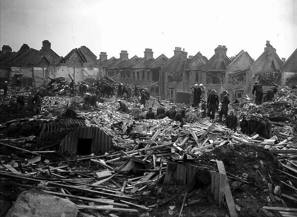 WW2 Air Raid Damage Bomb damage at West Hendon Circa February 1941
