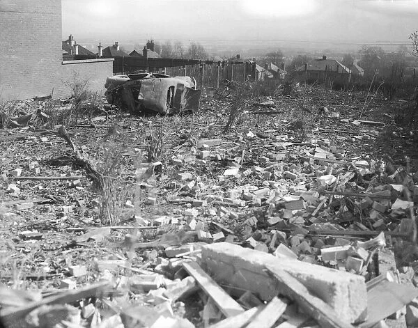WW2 Air Raid Damage Chigwell Bomb damage at Chigwell - rubble