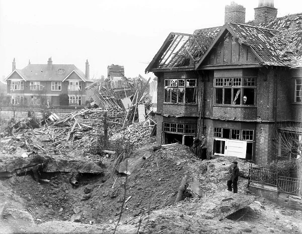 WW2 Air Raid Damage Coventry Bomb damage Coventry Civilians looking at