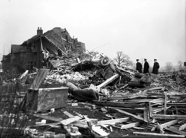 WW2 Air Raid Damage December 1944 Buzz bomb raid in Northern England Three