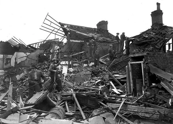 WW2 Air Raid Damage October 1941 Bomb damage at Rogerstone