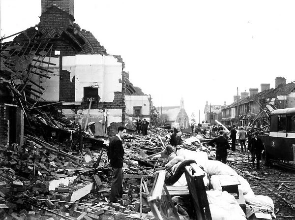 WW2 Air Raid Damage Rogerstone October 1941 Bomb damage at Rogerstone