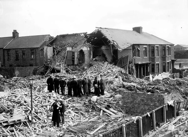 WW2 Air Raid Damage York Bomb damage at York Rescue workers at a bombed site