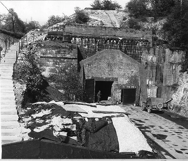 WW2 - April 1945 An underground factory at Longerich used to manufacture aircraft