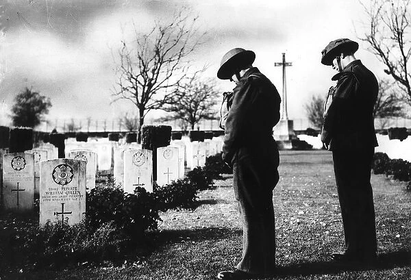 WW2 Armistice Day in a war cemetery in France 1939