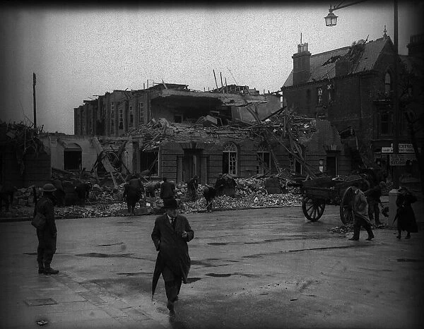 WW2 bomb damage to buildings in Dover. Circa 1941