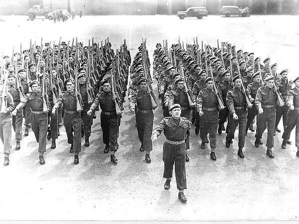 WW2 Canadian troops practicing for Victory Parade in London June 1946
