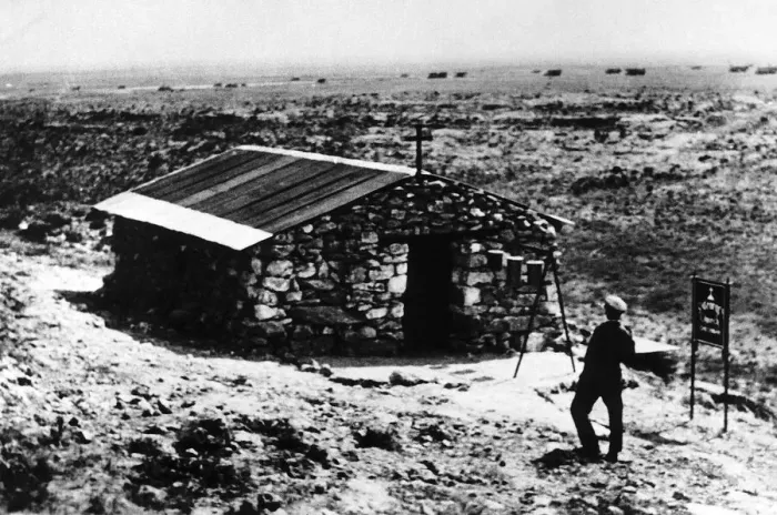 Framed Print : WW2 church built by the army in desert Padre Rudyard of the 1st Armoured Division