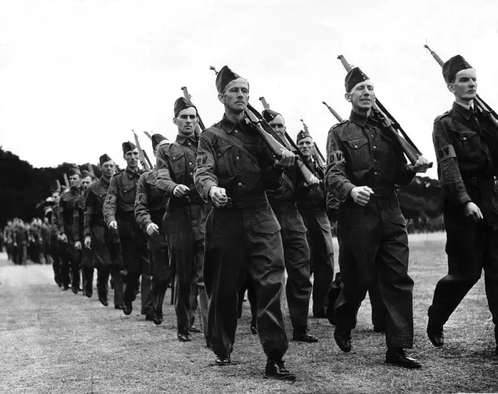 Framed Print : WW2 Home Guard Parade of 2, 000 members of the Local Defence Volunteers in