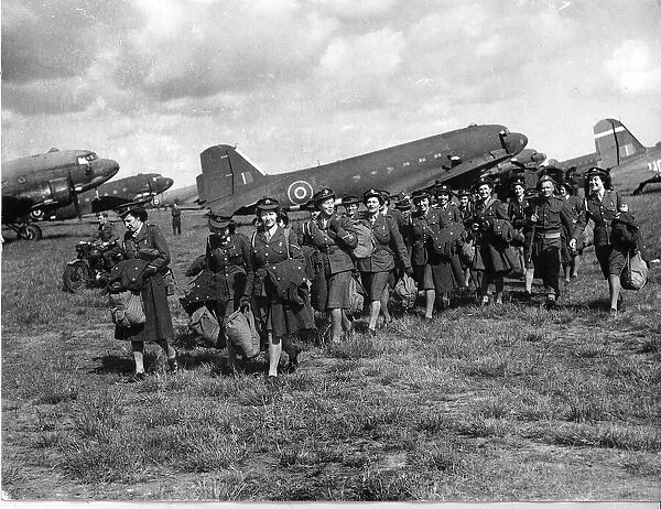 WW2 - June 1945 An ATS section of the 137th mixed heavy Ack-Ack Regiment arriving in